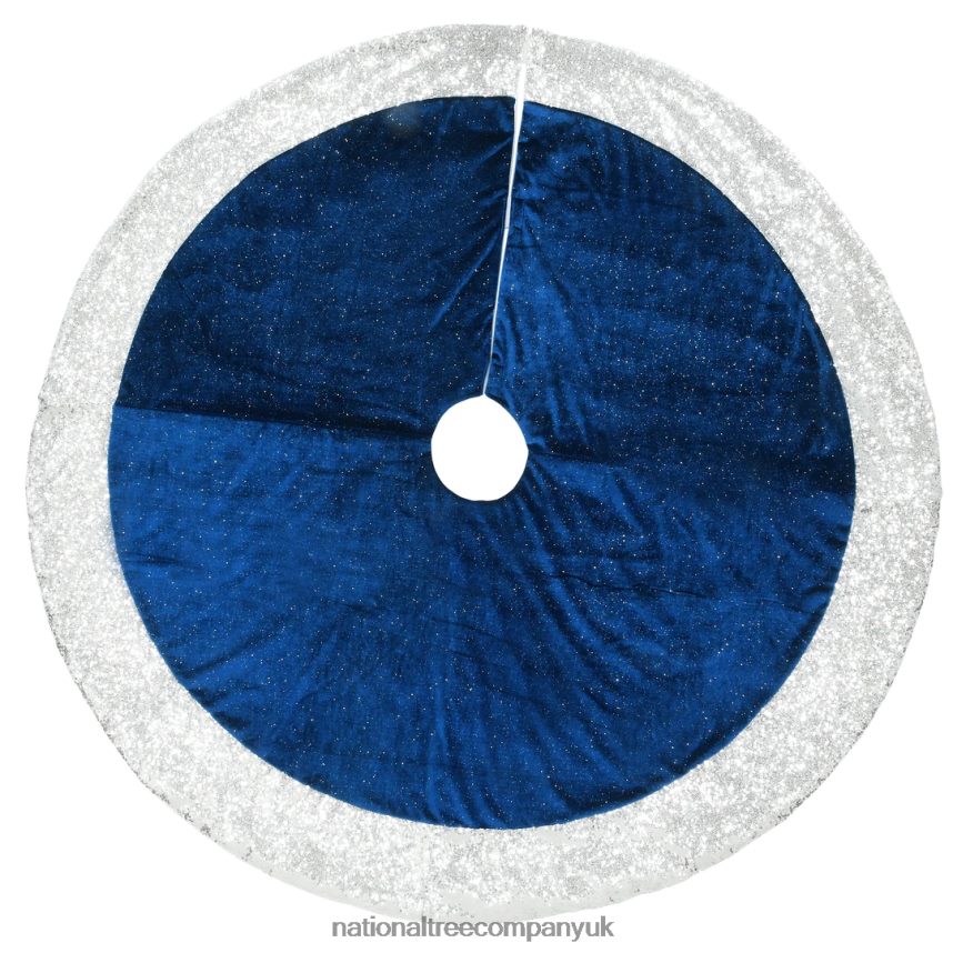 decoration | National Tree Company 52 Arctic Lights Collection Navy and Silver Tree Skirt F2L4F551